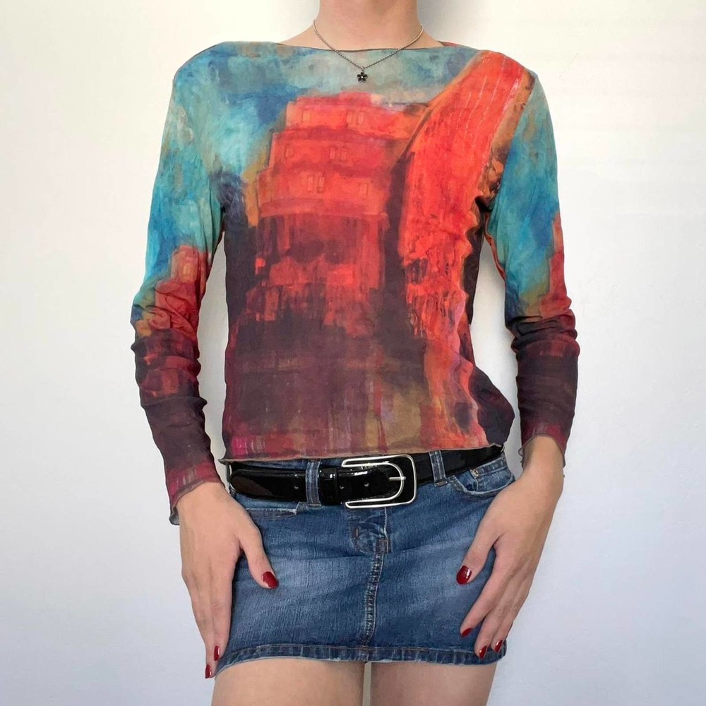 Vintage adventures des toiles mesh graphic long sleeve - Picture 1 of 4